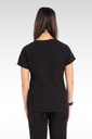 Bali Women's Top - Sporty V-Neck Raglan with 6 Pockets (14020) in Black with Back view