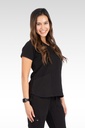Bali Women's Top - Sporty V-Neck Raglan with 6 Pockets (14020) in Black with Left view