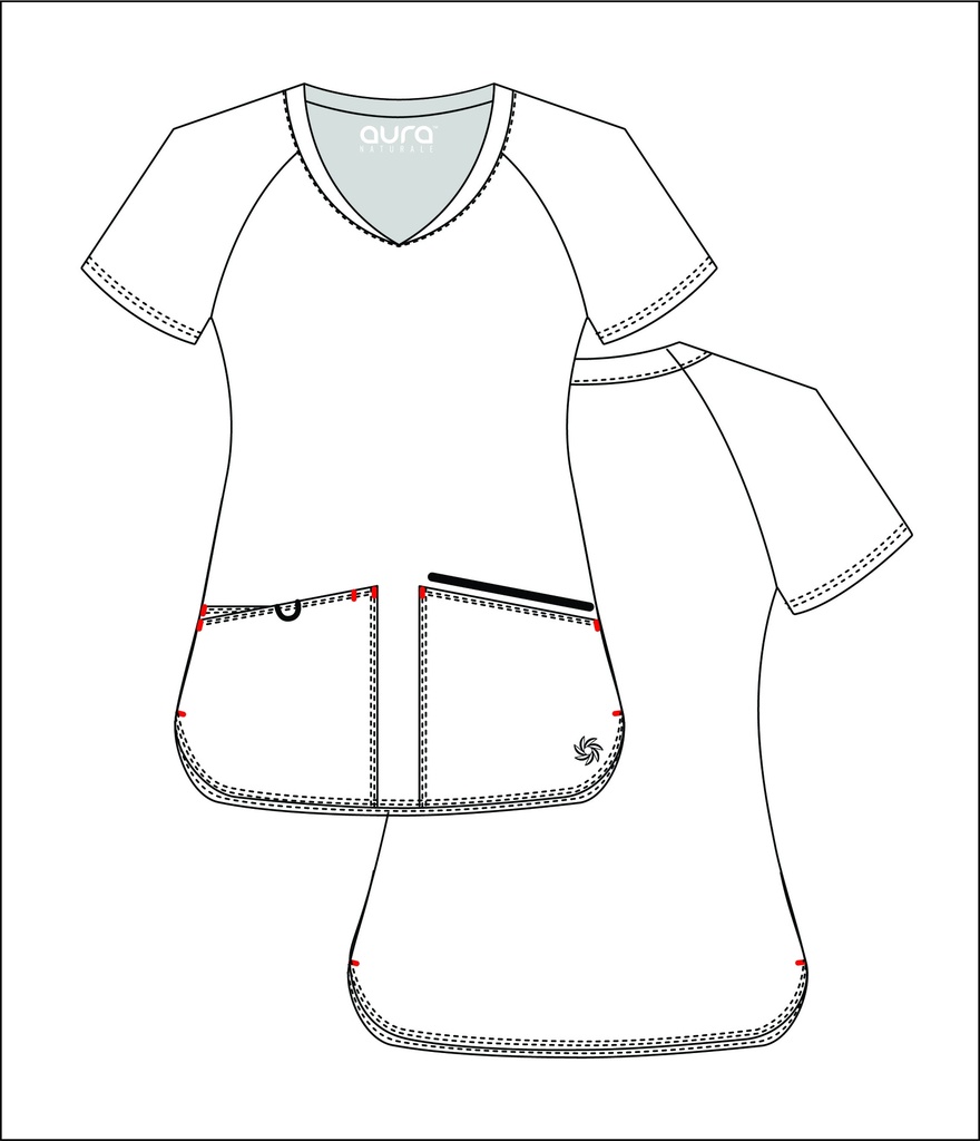 Bali Women's Top - Sporty V-Neck Raglan with 6 Pockets