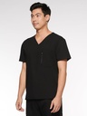 Caspian Men's Top Classic V-Neck with 4 Pockets (95001) in Black with Right view