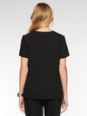 Coral Women's Top Mock Wrap with 6 Pockets (94003) in Black with Back view