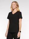 Coral Women's Top Mock Wrap with 6 Pockets (94003) in Black with Right view