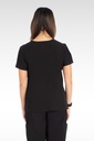 Lena Women's Top - V-Neck "Tuck-In" Top  with 1 Pocket (14010) in Black with Back view