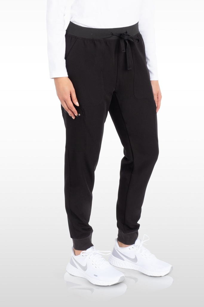 Maya Women's Pant - Yoga Jogger Pant with 6 Pockets - Regular (13040) in Black with Left view