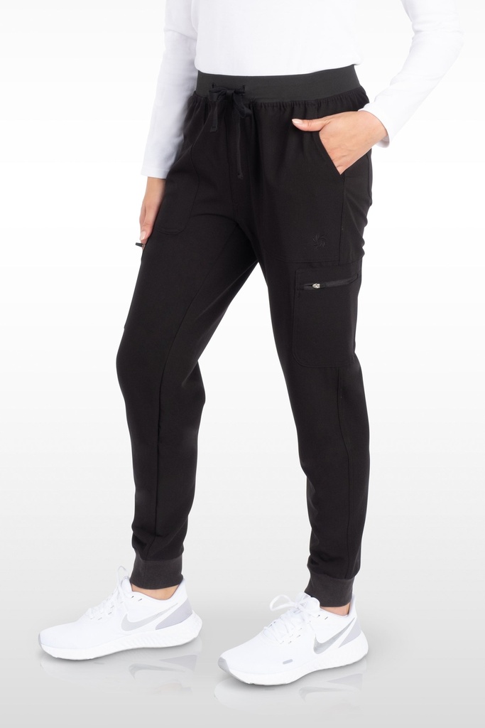 Maya Women's Pant - Yoga Jogger Pant with 6 Pockets - Regular (13040) in Black with Right view