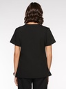Nile Women's Top Classic V-Neck with 6 Pockets (94001) in Black with Back view