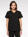 Nile Women's Top Classic V-Neck with 6 Pockets (94001) in Black with Front view
