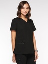 Nile Women's Top Classic V-Neck with 6 Pockets (94001) in Black with Left view