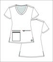 Kara Women's Top Rounded V-Neck with 4 Pockets