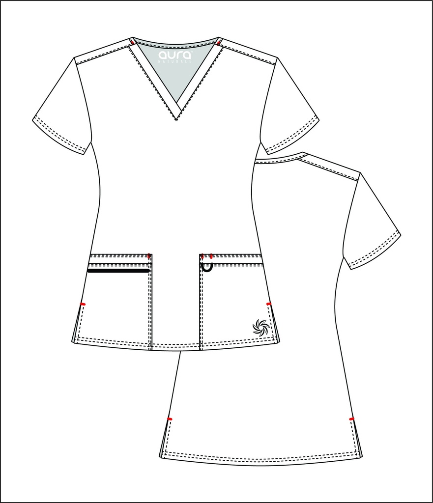 Nile Women's Top Classic V-Neck with 6 Pockets