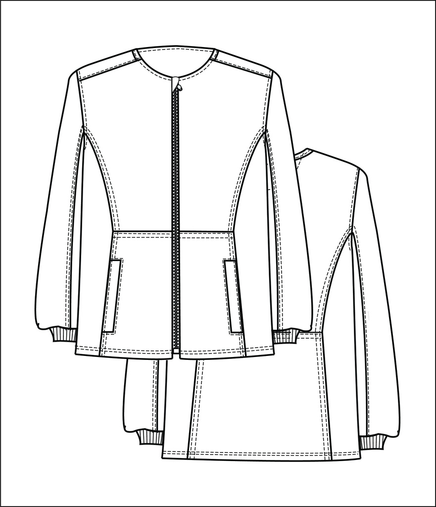 Tana Women's Jacket Round Neck Zipped with 4 Pockets