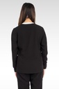 Tana Women's Jacket Round Neck Zipped with 4 Pockets (17050) in Black with Back view