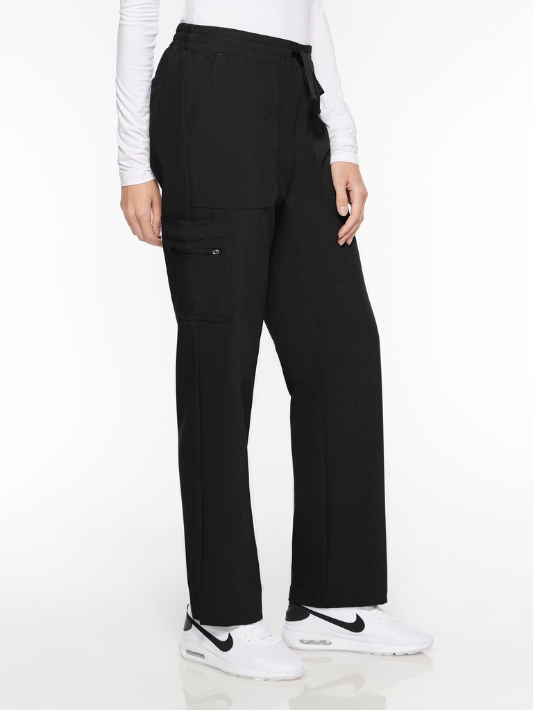 Amazon Women's Pant Classic Elastic Pant with 7 Pockets - Petite (93001) in Black with Left view
