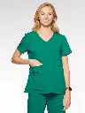 Kara Women's Top Rounded V-Neck with 4 Pockets (94002)